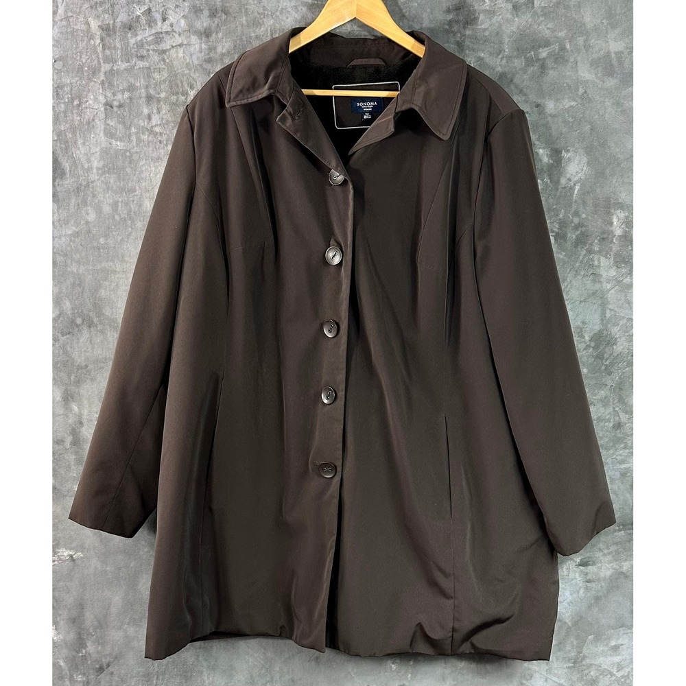 Sonoma Women's Brown Medium Weight Coat sz 3X (15696)